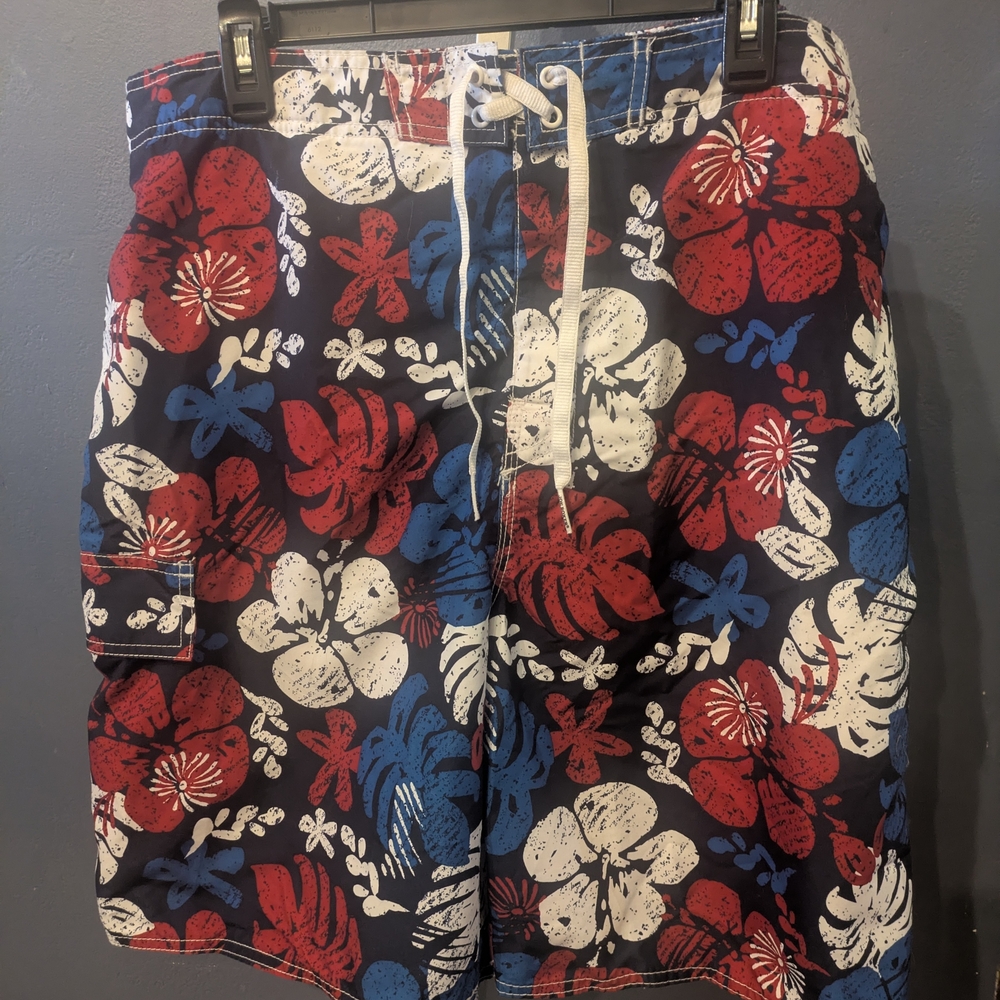 Joe Boxer Hawaiian Print Men's XL Swim Shorts Board Shorts Swim Trunks New